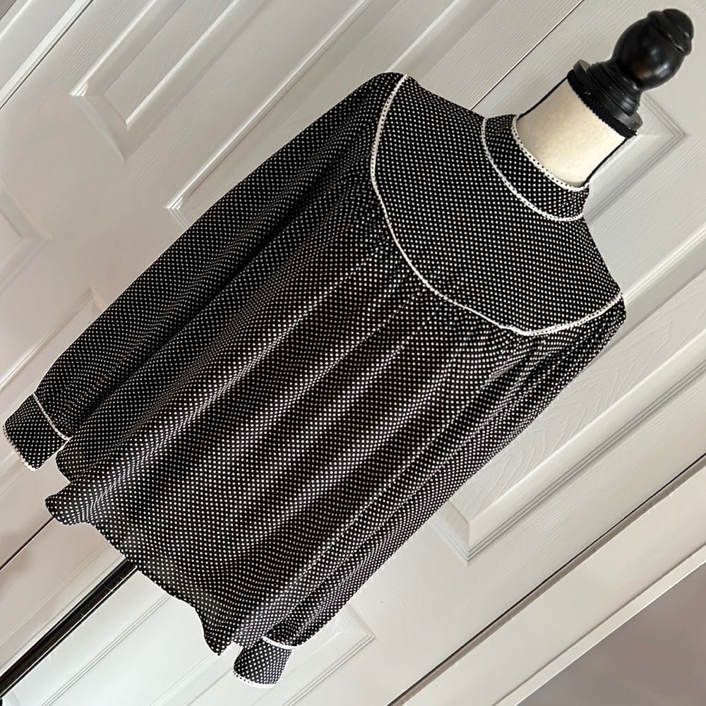 WHO WHAT WEAR Black Polkadot High Neck Blouse - Picture 16 of 16